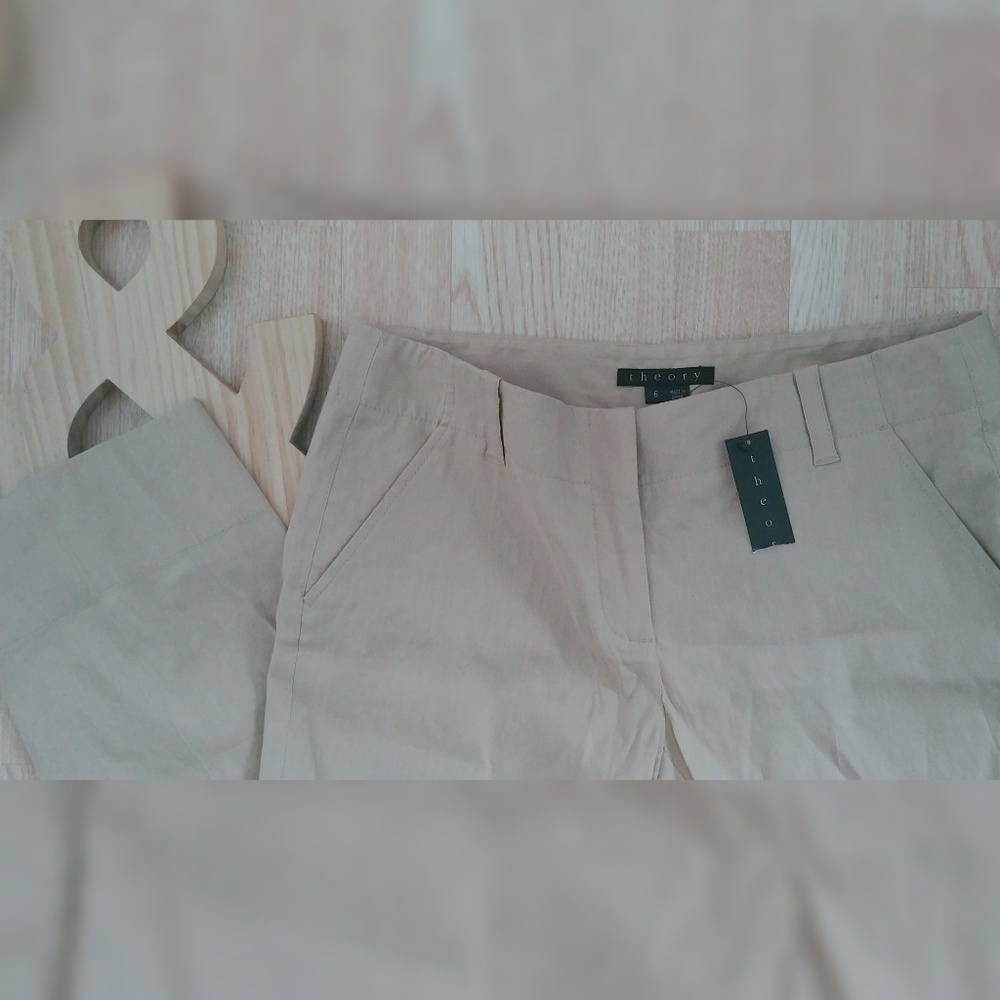 Theory khaki pants size 6 work/business NWT